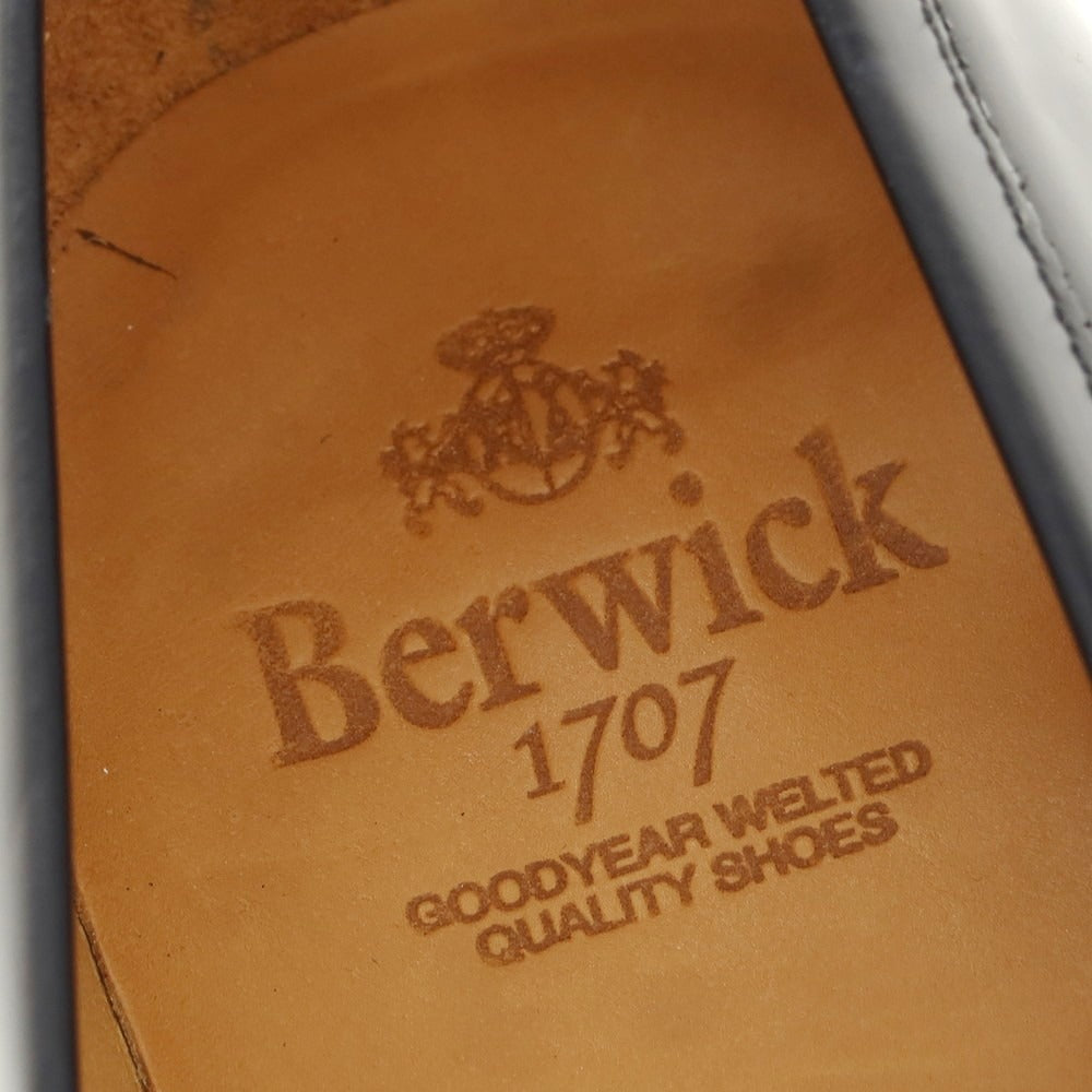 【中古】【未使用】バーウィック BERWICK ガラスレザー コインローファー ダークネイビー【 9 1/2 】【 状態ランクS 】【 メンズ 】