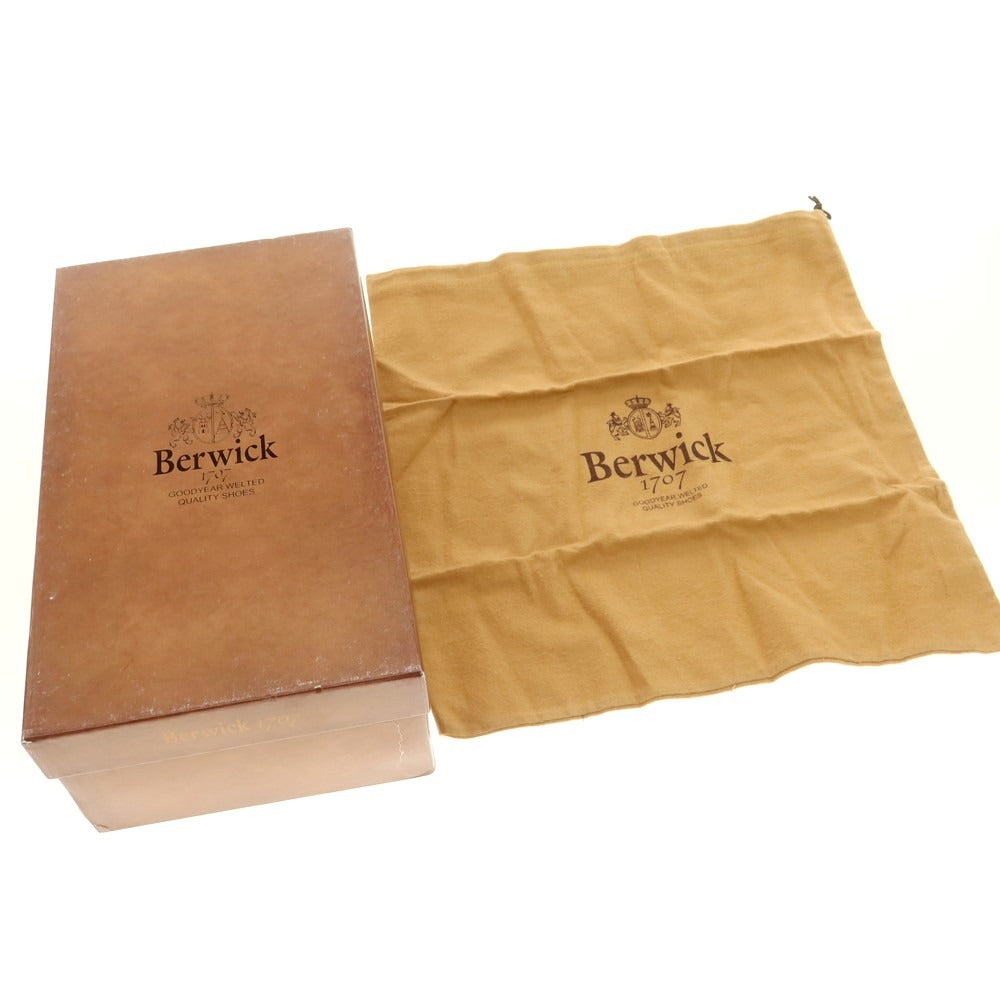 【中古】【未使用】バーウィック BERWICK ガラスレザー コインローファー ダークネイビー【 9 1/2 】【 状態ランクS 】【 メンズ 】