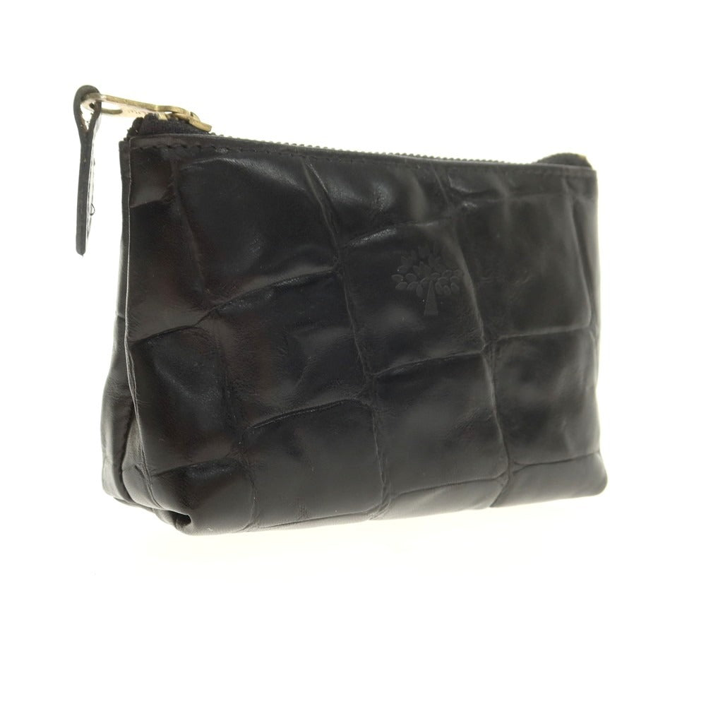 【中古】マルベリー MULBERRY クロコ型押しレザー RAFFLES HOTEL ポーチ ブラック【 状態ランクA 】【 ユニセックス 】