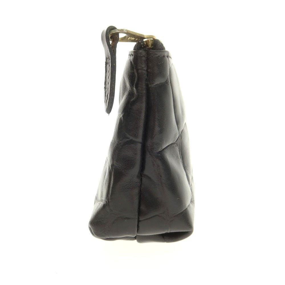 【中古】マルベリー MULBERRY クロコ型押しレザー RAFFLES HOTEL ポーチ ブラック【 状態ランクA 】【 ユニセックス 】
