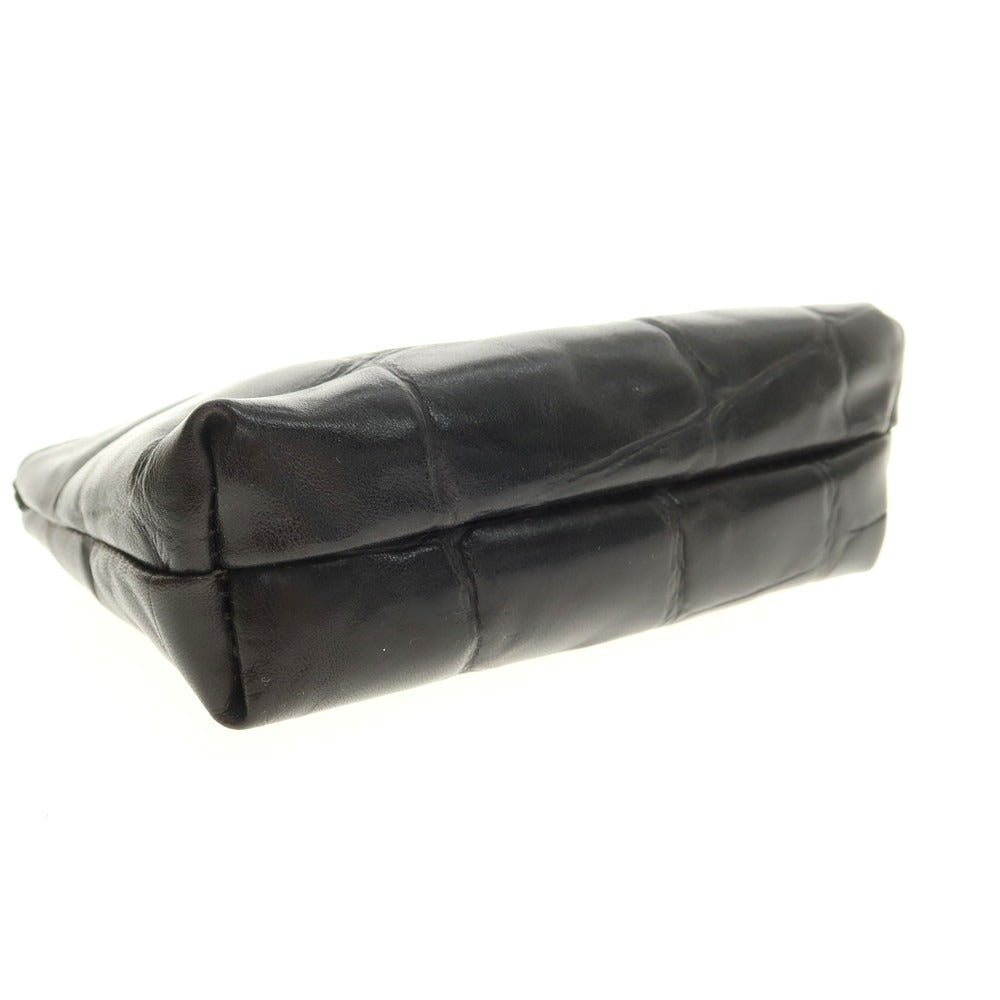 【中古】マルベリー MULBERRY クロコ型押しレザー RAFFLES HOTEL ポーチ ブラック【 状態ランクA 】【 ユニセックス 】