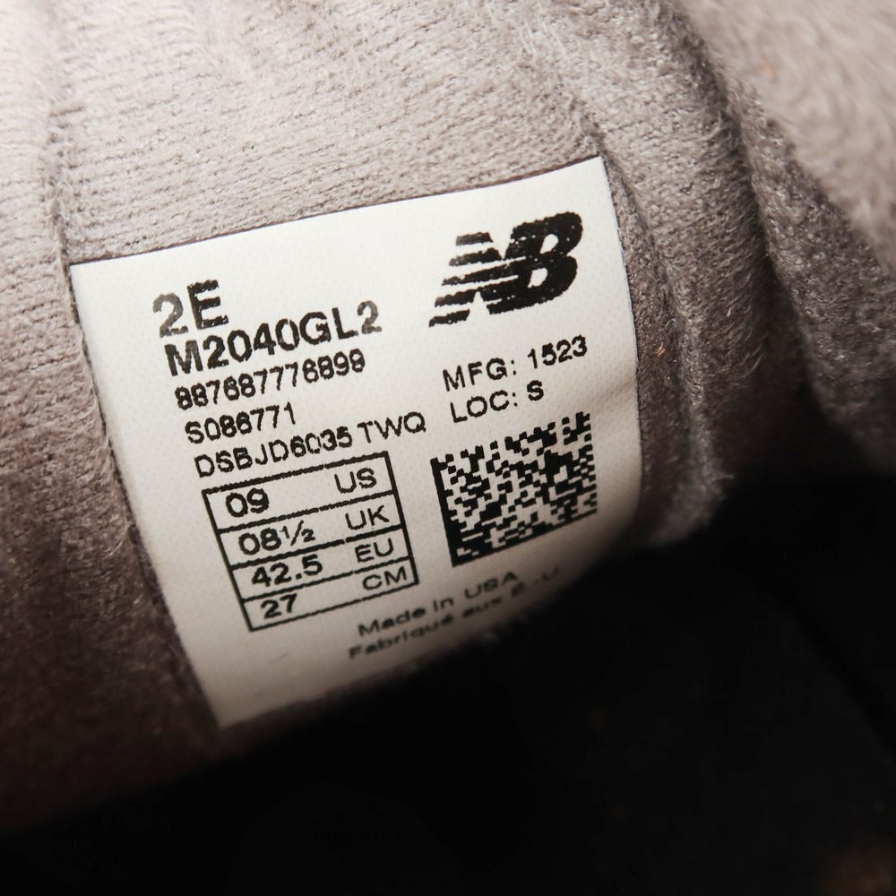【中古】ニューバランス NEW BALANCE M2040GL2 USA製 ヌバック スニーカー グレーカーキ【 27 】【 状態ランクB 】【 メンズ 】