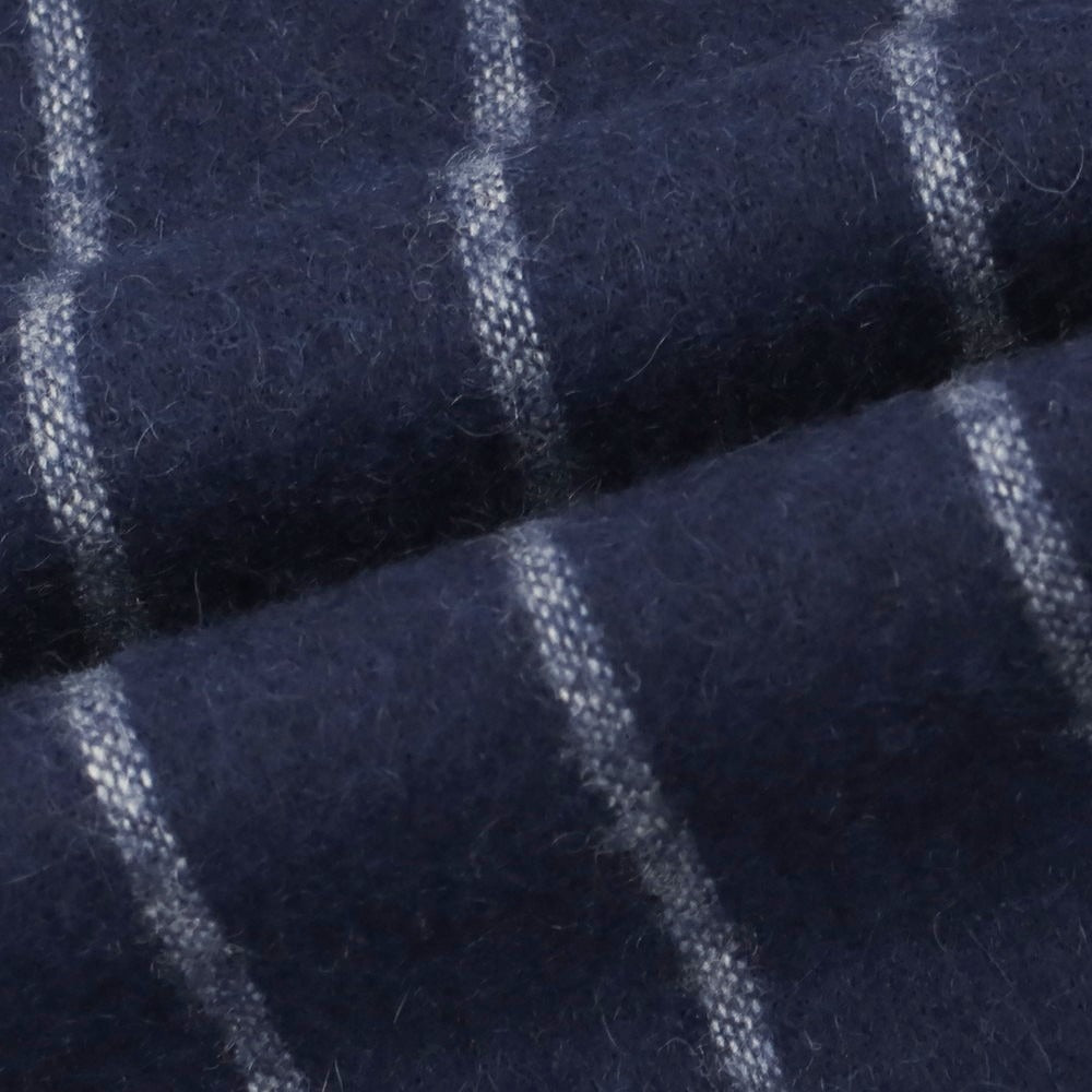 【中古】フェアファクス FAIRFAX カシミヤ ストライプ マフラー ネイビーxホワイト【 状態ランクB 】【 メンズ 】