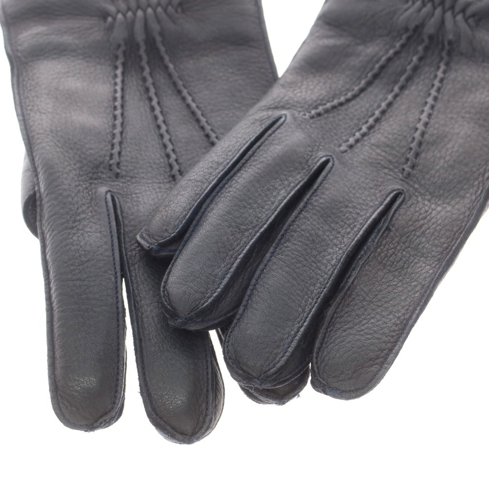 【中古】アルポ ALPO レザー カシミヤライニング 手袋 グローブ ネイビー【 8 1/2 】【 状態ランクB 】【 メンズ 】