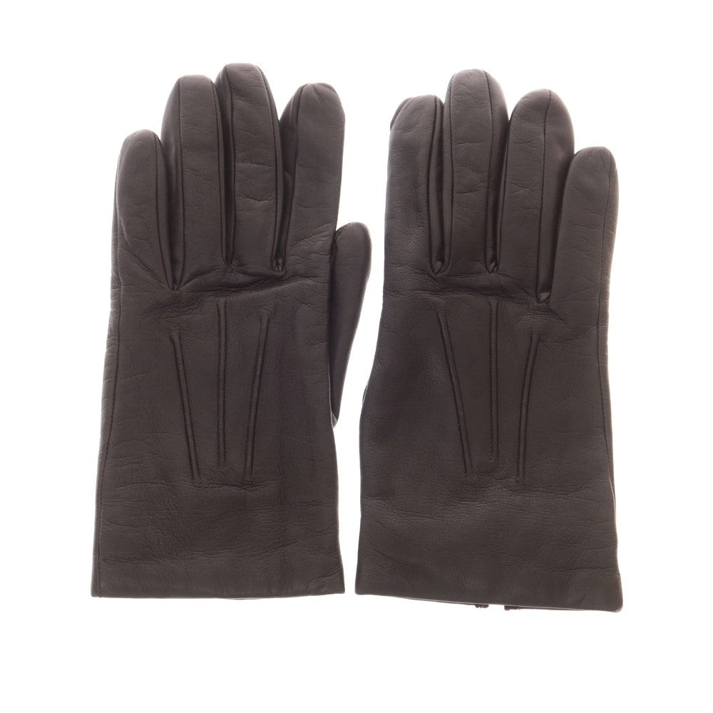 【中古】デンツ DENTS レザー ウール系ライニング 手袋 グローブ ダークブラウン【 状態ランクB 】【 メンズ 】