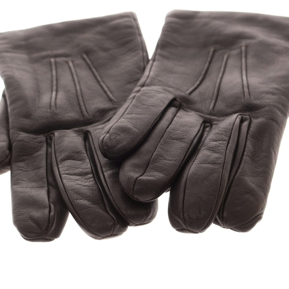【中古】デンツ DENTS レザー ウール系ライニング 手袋 グローブ ダークブラウン【 状態ランクB 】【 メンズ 】