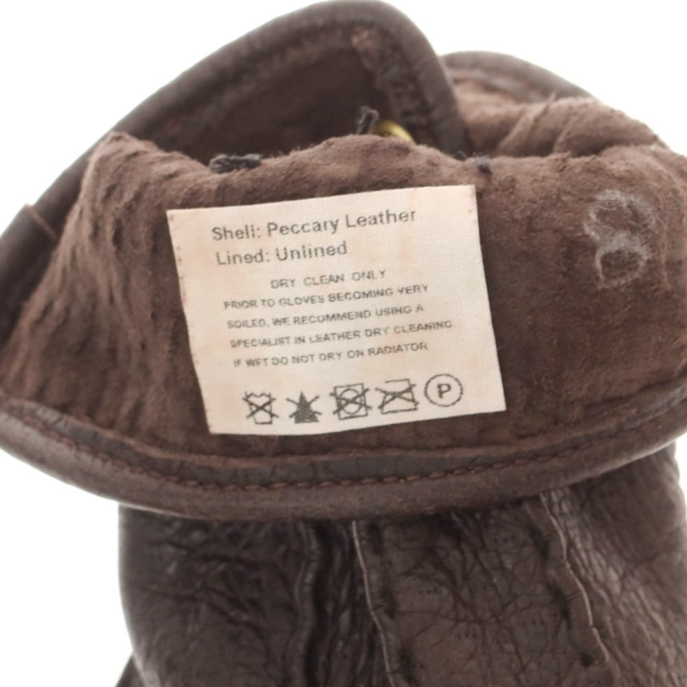 【中古】デンツ DENTS ペッカリーレザー 手袋 グローブ ダークブラウン【 状態ランクB 】【 メンズ 】
