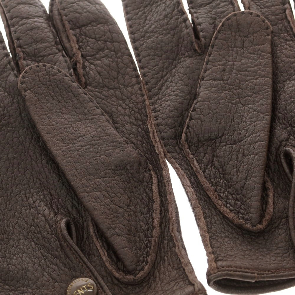 【中古】デンツ DENTS ペッカリーレザー 手袋 グローブ ダークブラウン【 状態ランクB 】【 メンズ 】