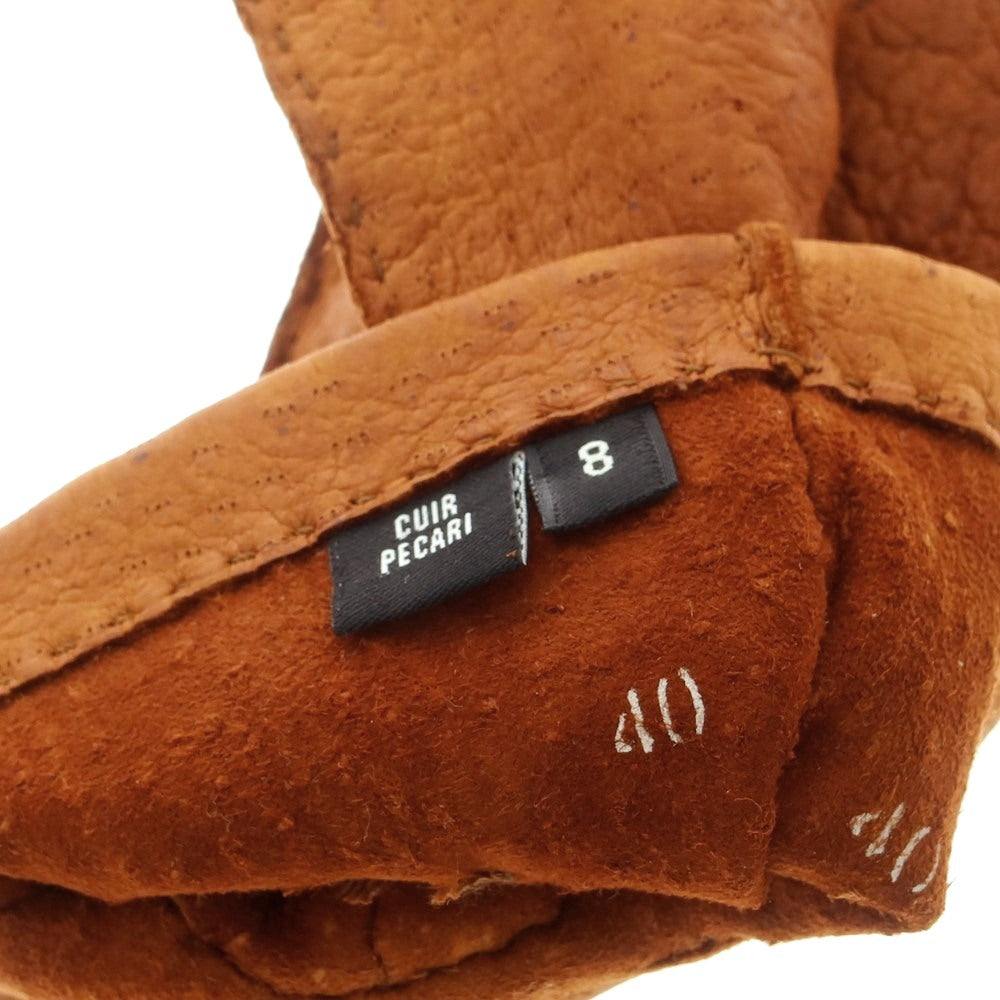 【中古】その他ブランド Brand ペッカリーレザー 手袋 グローブ ライトブラウン【 8 】【 状態ランクB 】【 メンズ 】