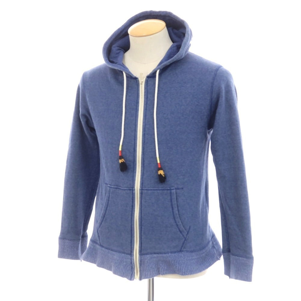 【中古】エオトト EOTOTO コットンポリエステル スウェット ジップアップ パーカー ダルブルー【 S 】【 状態ランクC 】【 メンズ 】