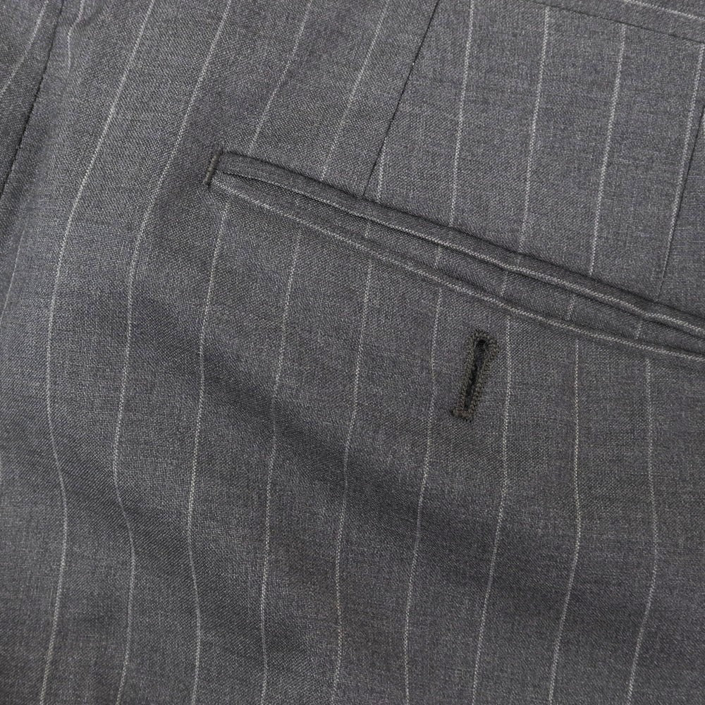 【中古】ラルディーニ LARDINI ウール ストライプ 3つボタンスーツ ダークグレー【 46 】【 状態ランクC 】【 メンズ 】