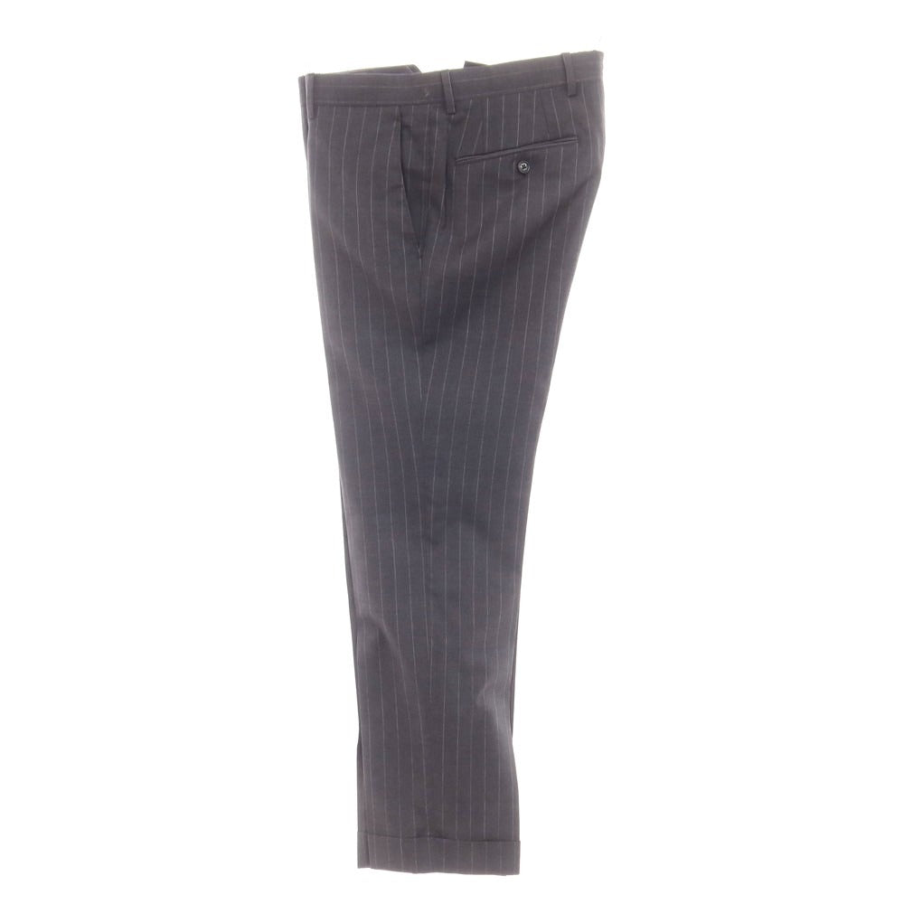 【中古】ラルディーニ LARDINI ウール ストライプ 3つボタンスーツ ダークグレー【 46 】【 状態ランクC 】【 メンズ 】