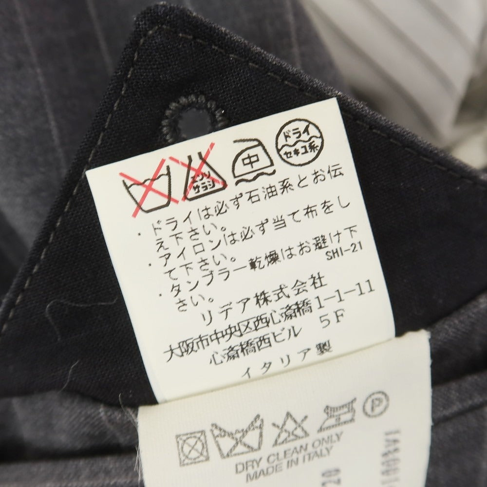 【中古】ラルディーニ LARDINI ウール ストライプ 3つボタンスーツ ダークグレー【 46 】【 状態ランクC 】【 メンズ 】