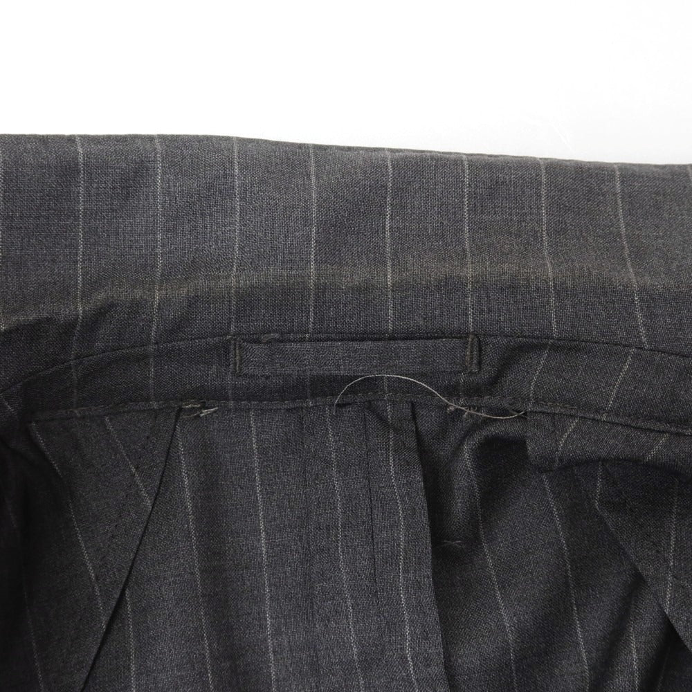 【中古】ラルディーニ LARDINI ウール ストライプ 3つボタンスーツ ダークグレー【 46 】【 状態ランクC 】【 メンズ 】