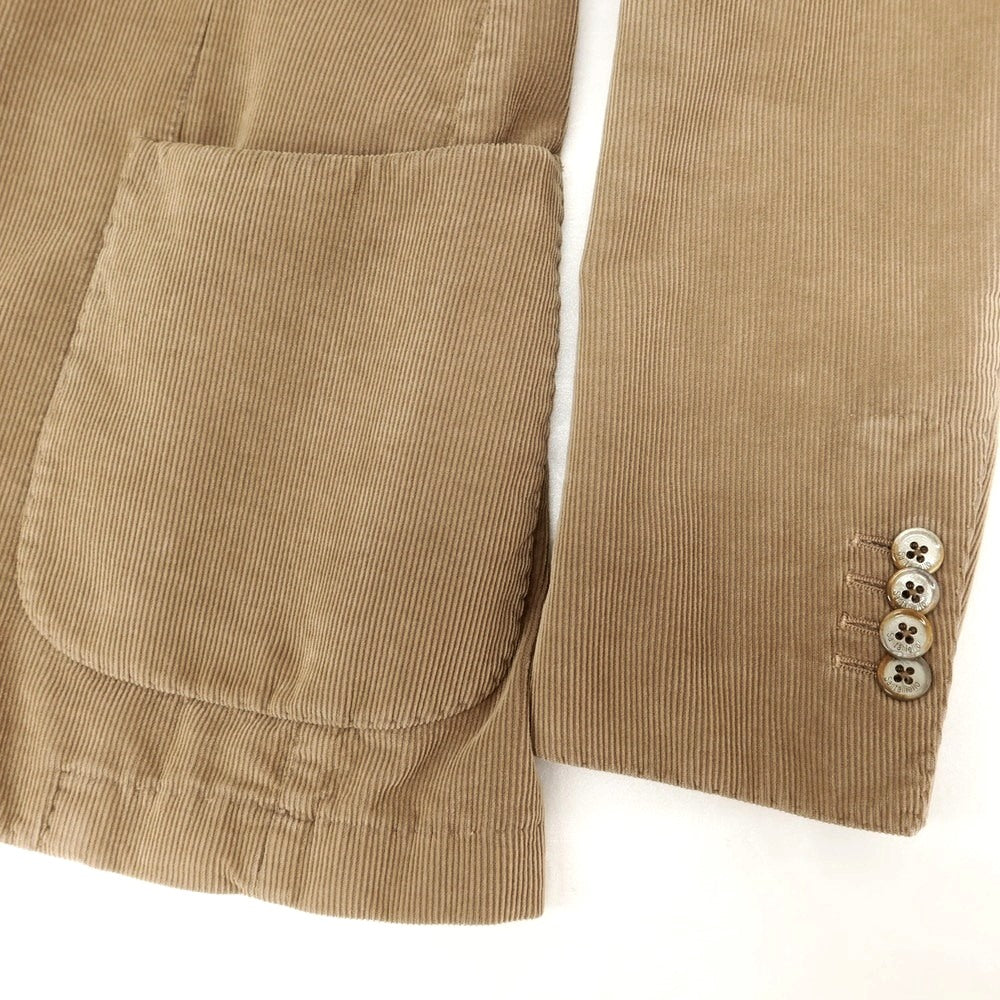 【中古】サンタニエッロ SANTANIELLO コーデュロイ 3つボタンスーツ ブラウンベージュ【 46 】【 状態ランクD 】【 メンズ 】