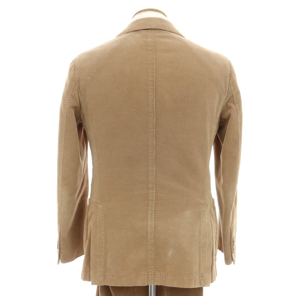 【中古】サンタニエッロ SANTANIELLO コーデュロイ 3つボタンスーツ ブラウンベージュ【 46 】【 状態ランクD 】【 メンズ 】