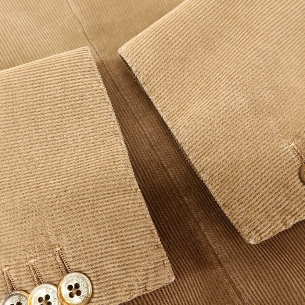 【中古】サンタニエッロ SANTANIELLO コーデュロイ 3つボタンスーツ ブラウンベージュ【 46 】【 状態ランクD 】【 メンズ 】