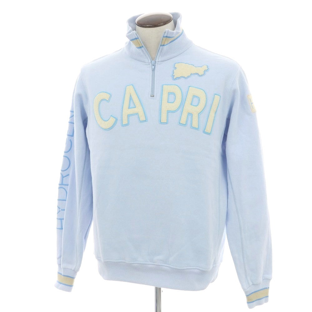 【中古】ハイドロゲン HYDROGEN コットン ハーフジップ スウェット ライトブルー【 L 】【 状態ランクC 】【 メンズ 】