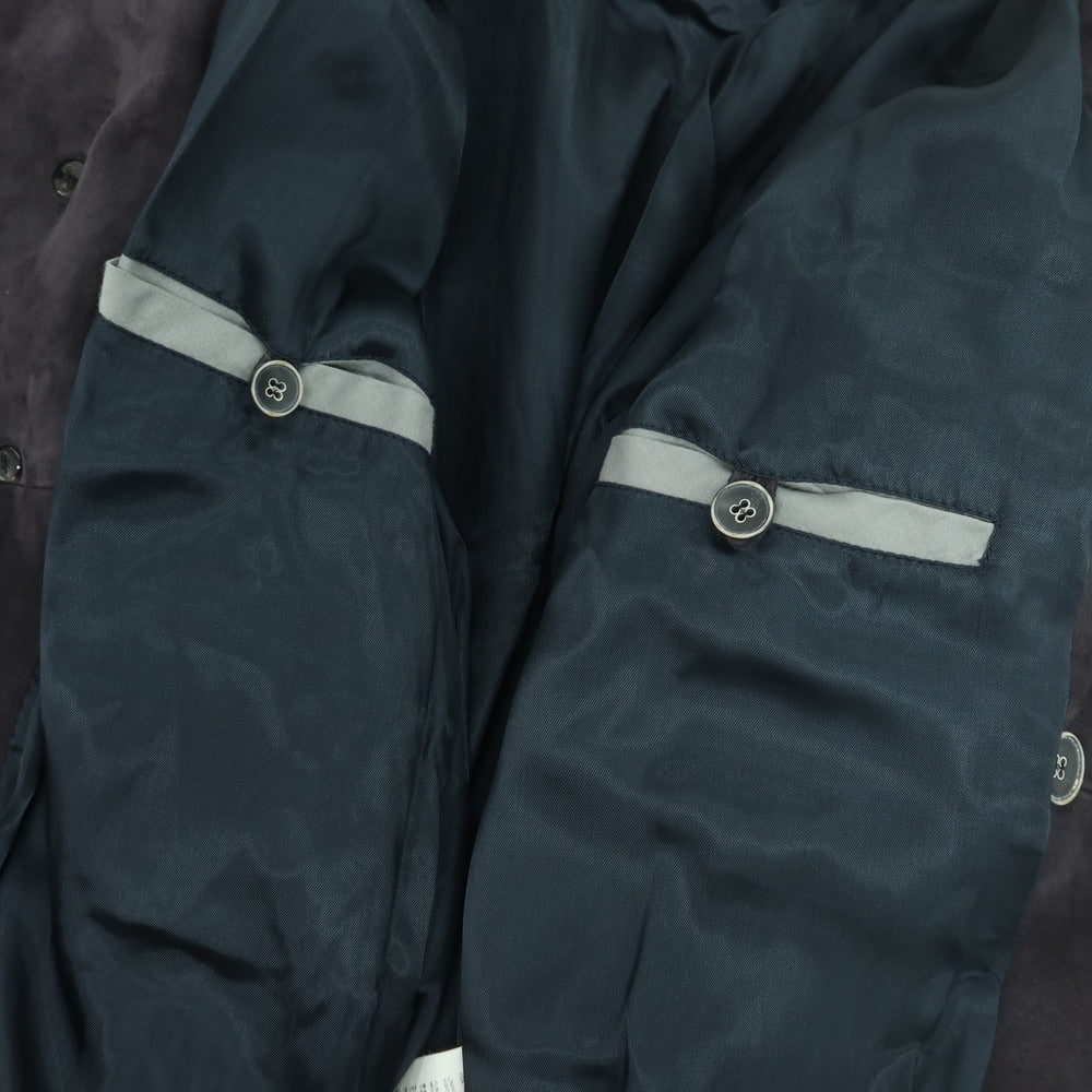 【中古】エンメティ EMMETI スエード レザー ダウンコート ネイビー【 48 】【 状態ランクC 】【 メンズ 】