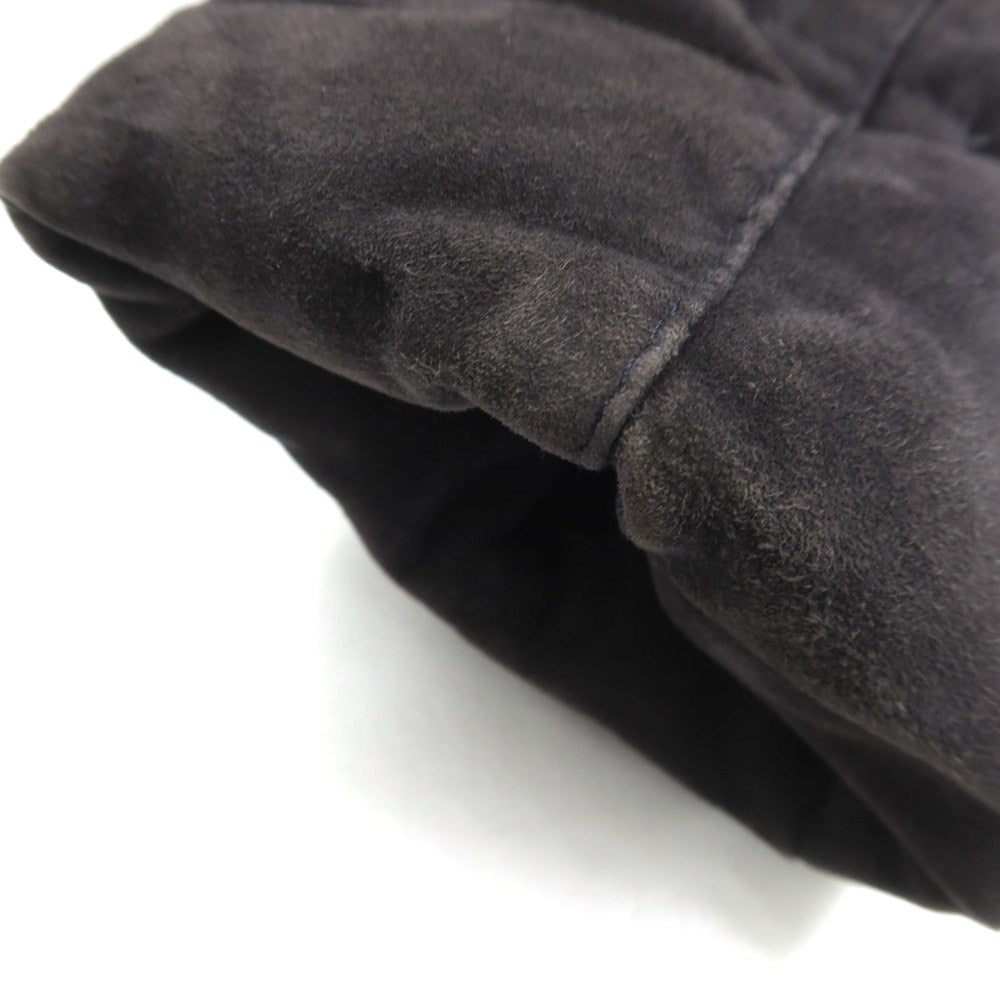 【中古】エンメティ EMMETI スエード レザー ダウンコート ネイビー【 48 】【 状態ランクC 】【 メンズ 】