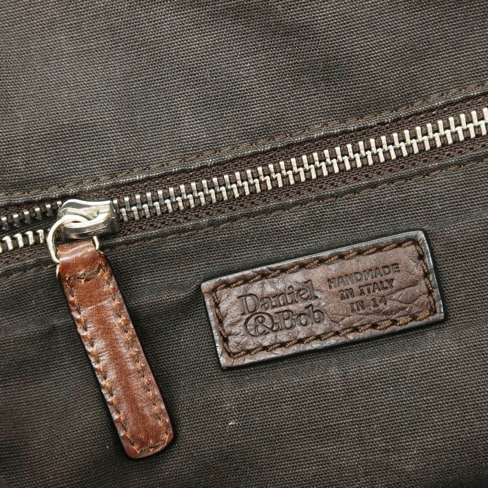 【中古】ダニエルアンドボブ Daniel & Bob ジャスミン クロコダイル型押しレザー ショルダーバッグ ブラウン【 状態ランクC 】【 メンズ 】