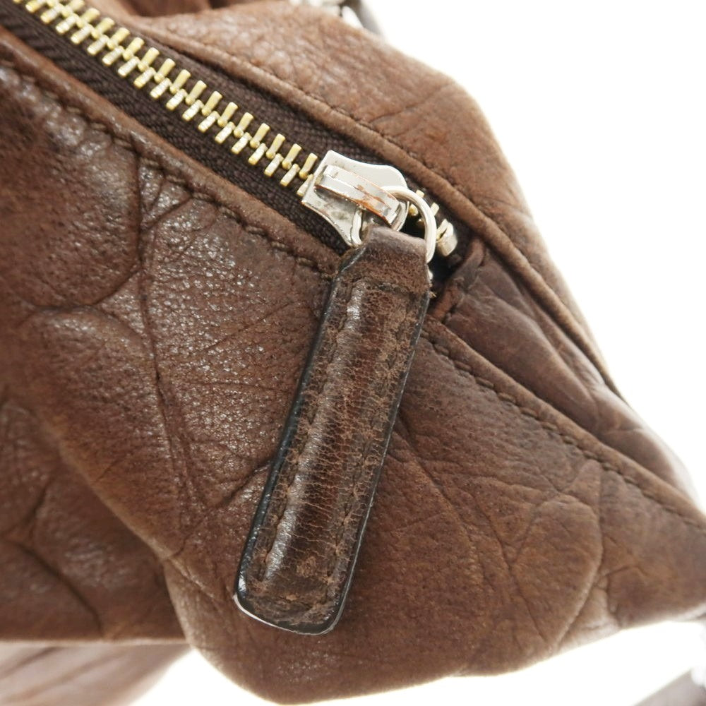 【中古】ダニエルアンドボブ Daniel & Bob ジャスミン クロコダイル型押しレザー ショルダーバッグ ブラウン【 状態ランクC 】【 メンズ 】