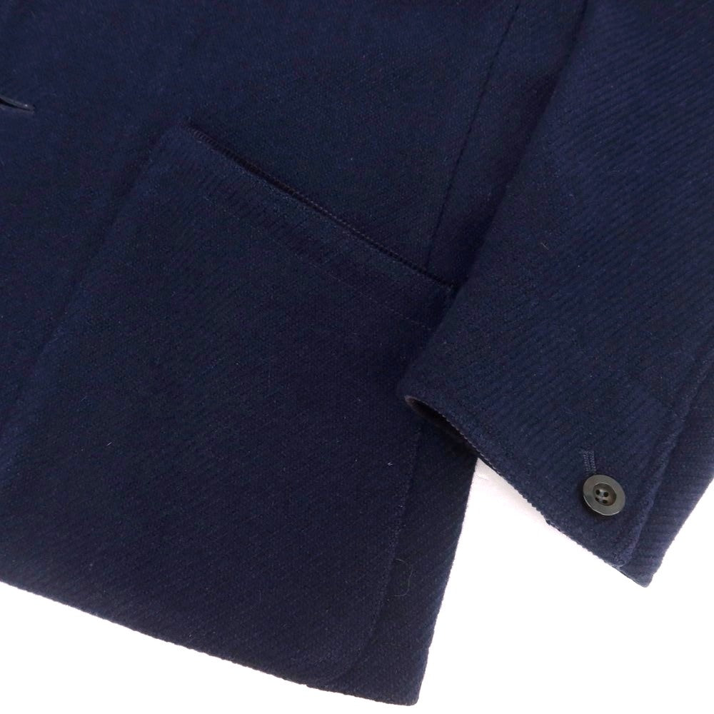 【中古】バセットウォーカー BASSETT WALKER × JOHNSTONS ウール ステンカラーコート ネイビー【 50 】【 状態ランクC 】【 メンズ 】