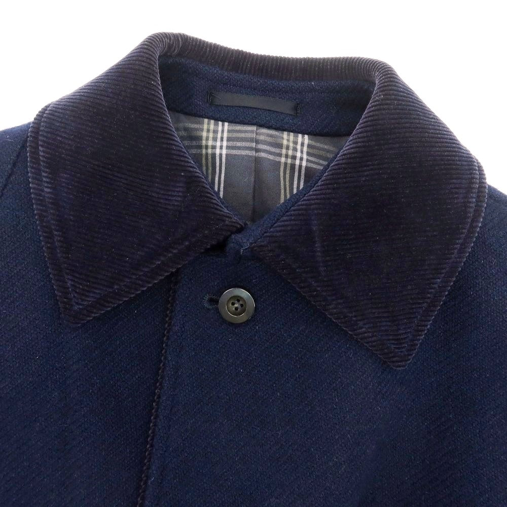 【中古】バセットウォーカー BASSETT WALKER × JOHNSTONS ウール ステンカラーコート ネイビー【 50 】【 状態ランクC 】【 メンズ 】