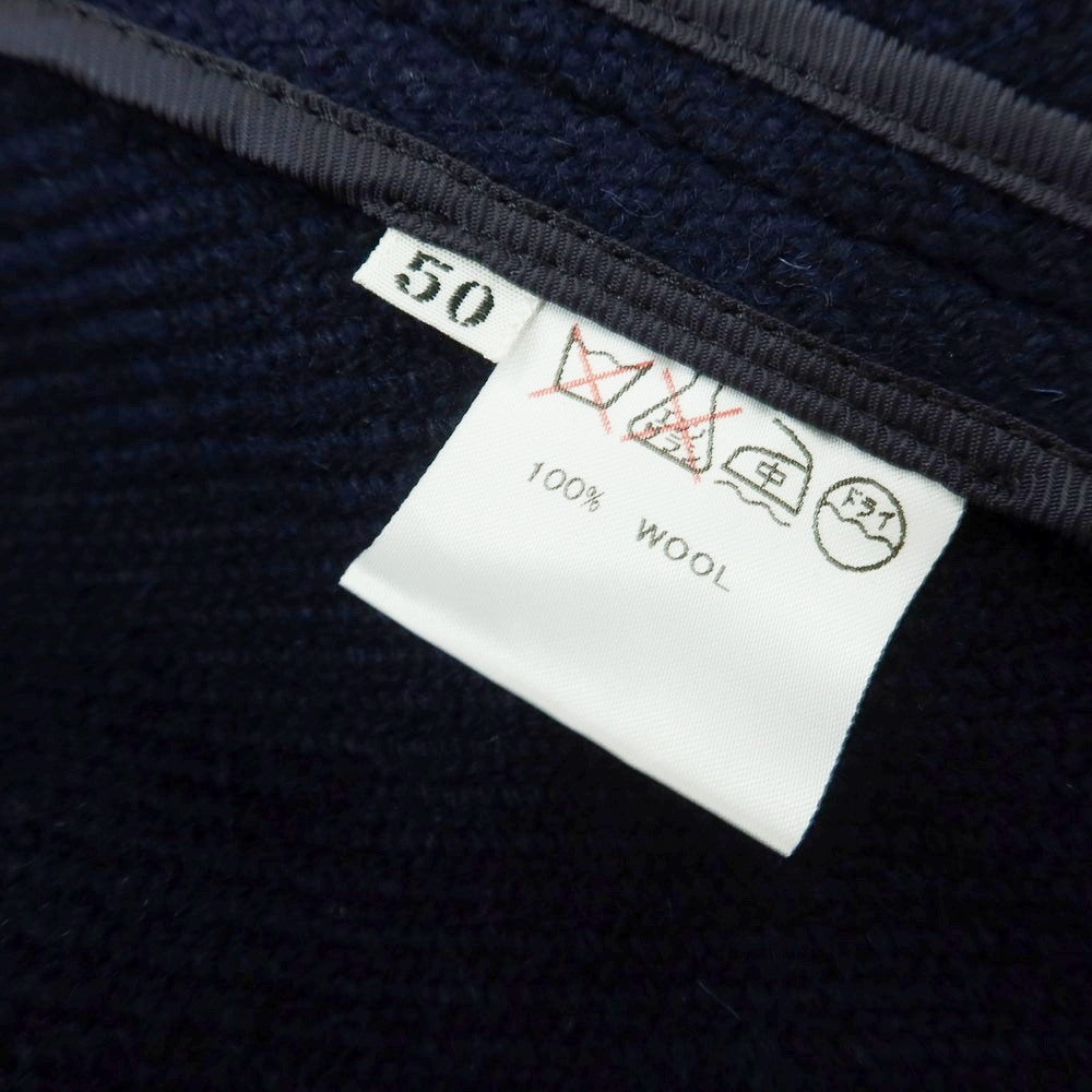 【中古】バセットウォーカー BASSETT WALKER × JOHNSTONS ウール ステンカラーコート ネイビー【 50 】【 状態ランクC 】【 メンズ 】