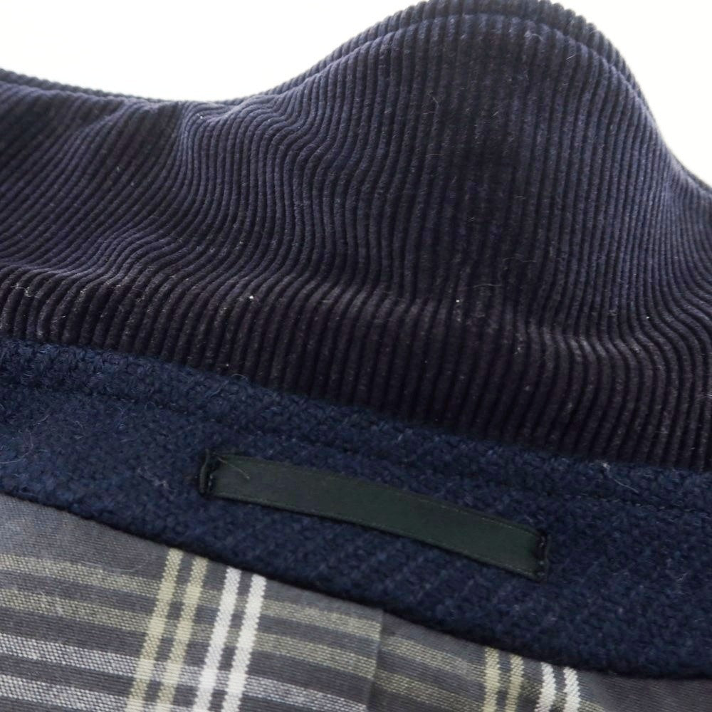 【中古】バセットウォーカー BASSETT WALKER × JOHNSTONS ウール ステンカラーコート ネイビー【 50 】【 状態ランクC 】【 メンズ 】