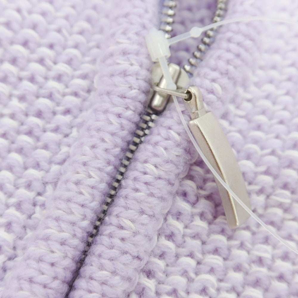 【中古】ホウウィック HAWICK カシミヤコットン ニット ダブルジップ カーディガン ラベンダーxホワイト【 40 】【 状態ランクB 】【 メンズ 】