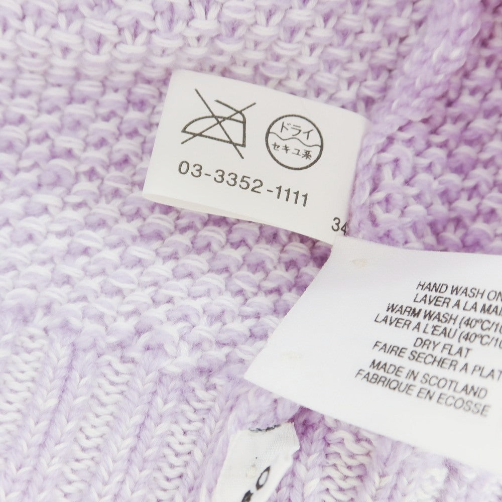 【中古】ホウウィック HAWICK カシミヤコットン ニット ダブルジップ カーディガン ラベンダーxホワイト【 40 】【 状態ランクB 】【 メンズ 】