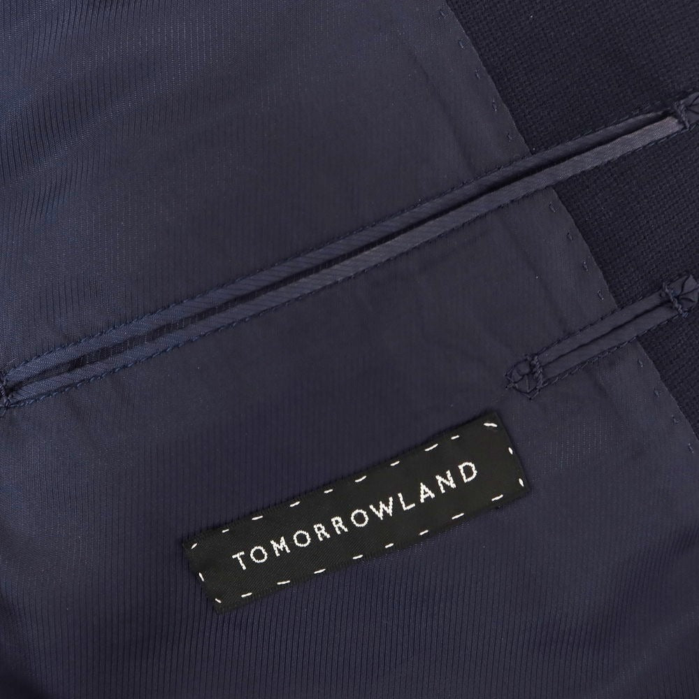 【中古】トゥモローランド TOMORROWLAND ウール 2B テーラードジャケット ネイビー【 44 】【 状態ランクC 】【 メンズ 】