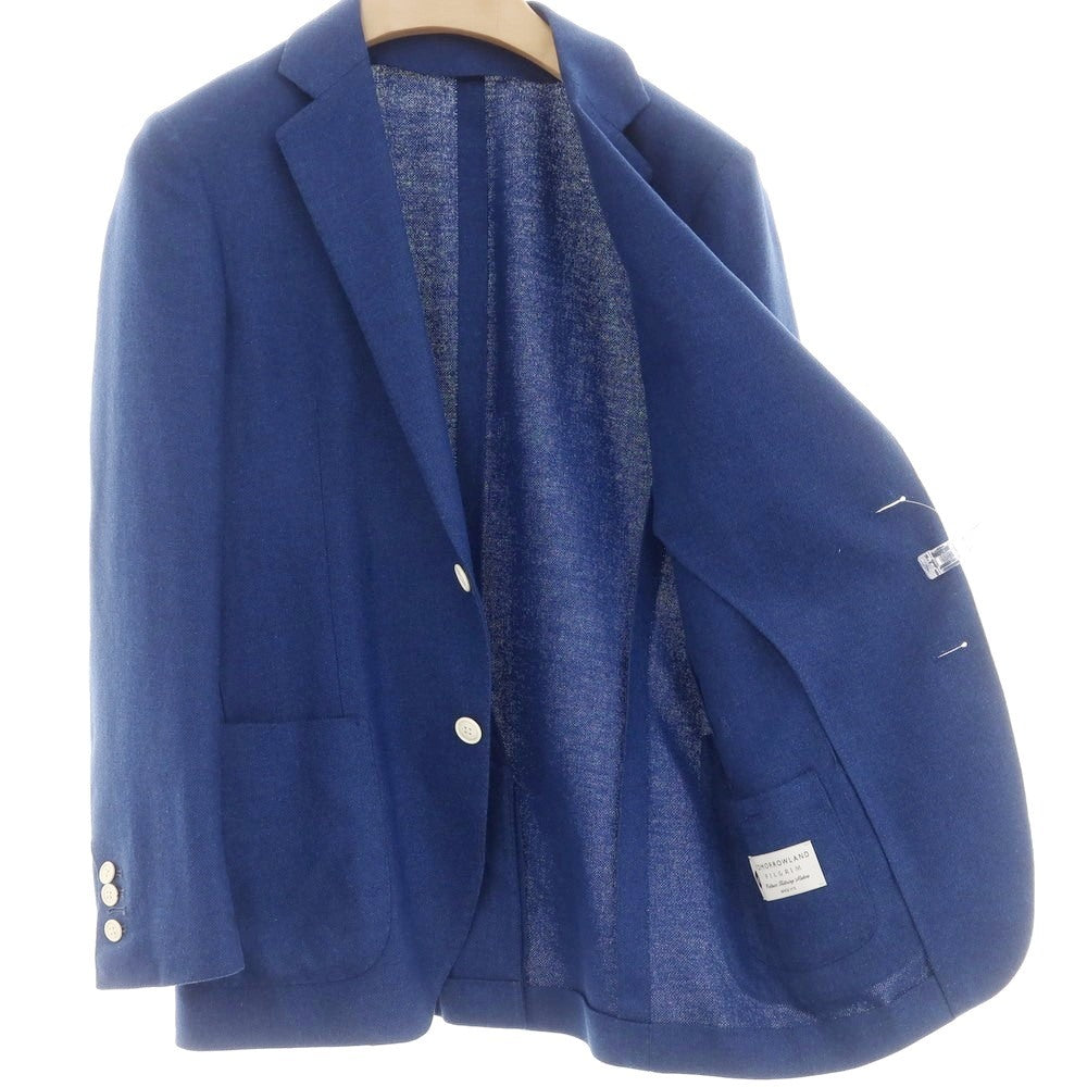 【中古】トゥモローランド TOMORROWLAND ウールシルクリネン 2B テーラードジャケット ダークブルー【 46 】【 状態ランクC 】【 メンズ 】