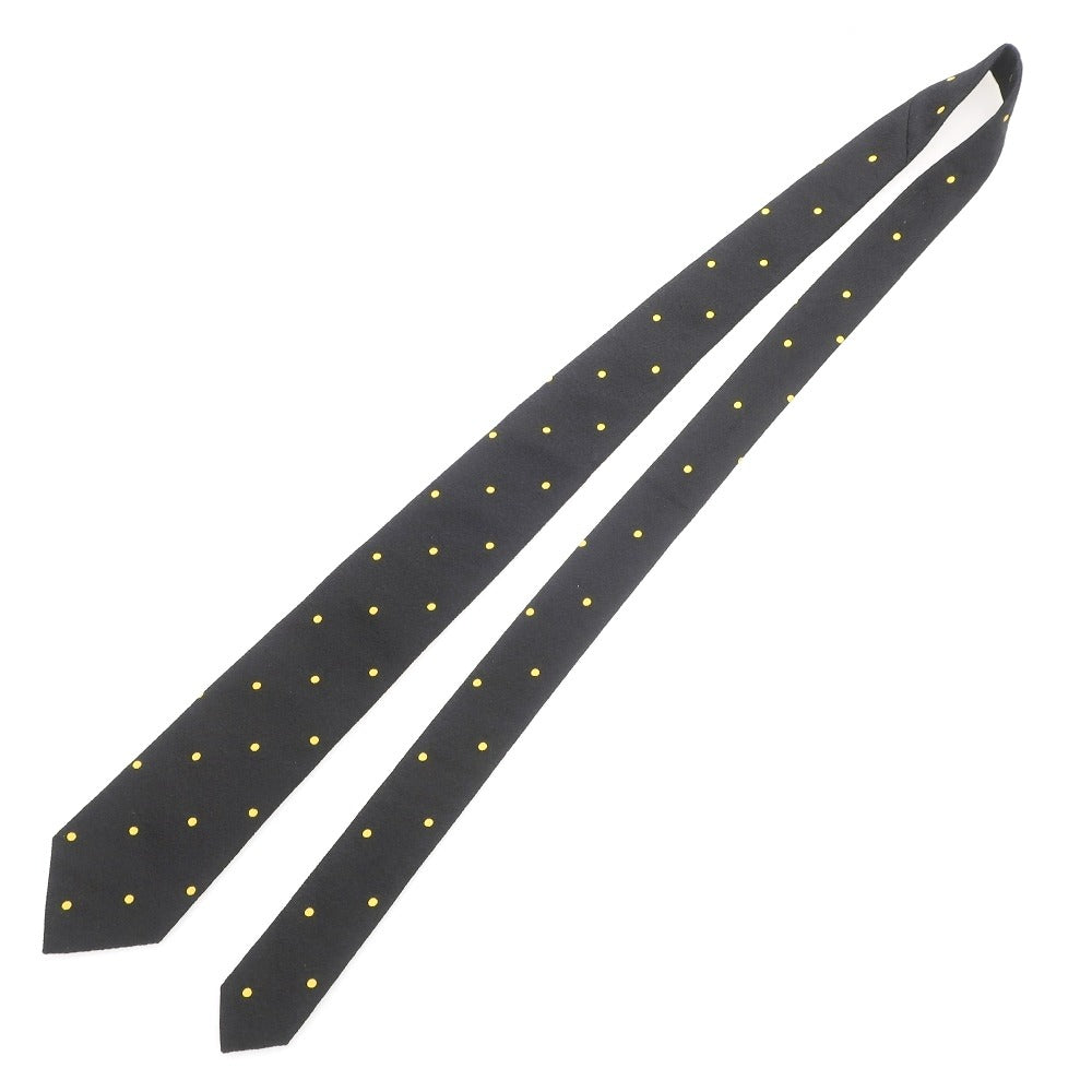 【中古】トゥモローランド TOMORROWLAND 3つ折り シルク ドット柄ネクタイ ブラックxイエロー【 状態ランクA 】【 メンズ 】