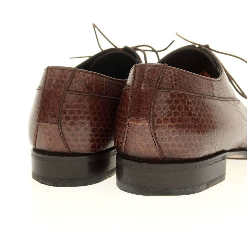 【中古】ドルチェアンドガッバーナ DOLCE&GABBANA 型押しレザー ポインテッドトゥ シューズ ブラウン【 5 】【 状態ランクB 】【 メンズ 】