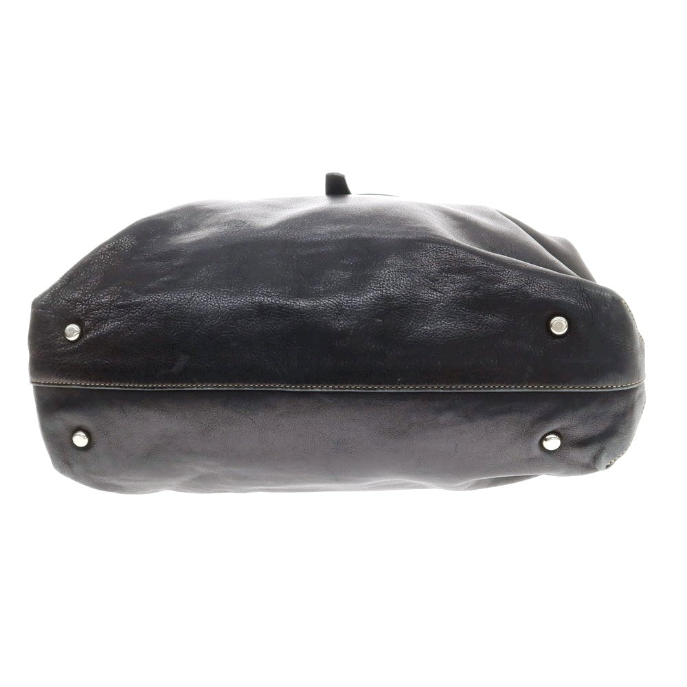 【中古】ステファノマーノ STEFANOMANO レザー フラップトートバッグ ブラック【 状態ランクC 】【 メンズ 】