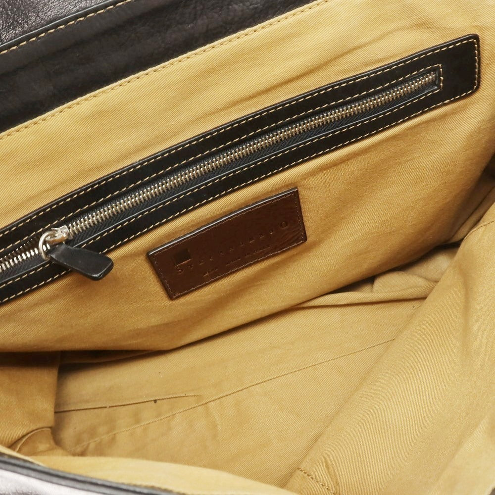 【中古】ステファノマーノ STEFANOMANO レザー フラップトートバッグ ブラック【 状態ランクC 】【 メンズ 】