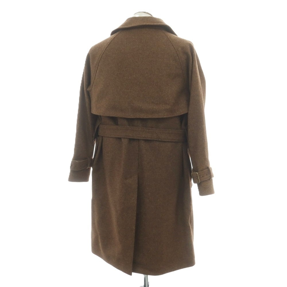 【中古】エスイーエイチケリー S.E.H KELLY ウール トレンチコート ブラウン【 表記なし(L位) 】【 状態ランクB 】【 メンズ 】