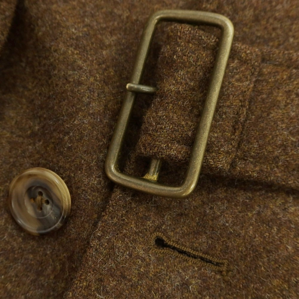 【中古】エスイーエイチケリー S.E.H KELLY ウール トレンチコート ブラウン【 表記なし(L位) 】【 状態ランクB 】【 メンズ 】