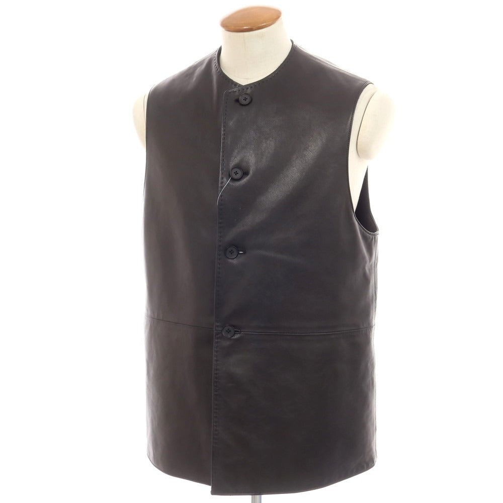 【中古】マーティーアンドサンズ MAATEE&SONS 2024年秋冬 シープレザー カシミヤ リバーシブル ベスト ブラック【 2 】【 状態ランクB 】【 メンズ 】