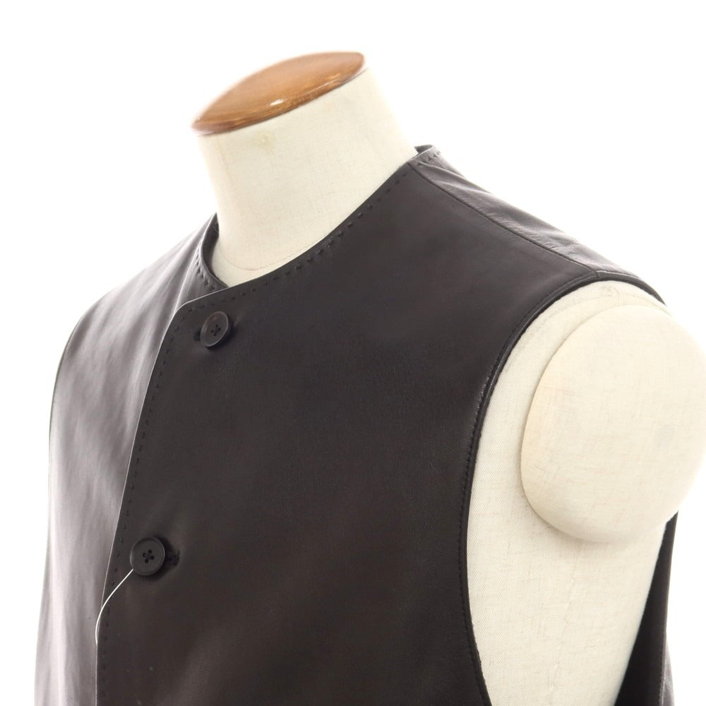 【中古】マーティーアンドサンズ MAATEE&SONS 2024年秋冬 シープレザー カシミヤ リバーシブル ベスト ブラック【 2 】【 状態ランクB 】【 メンズ 】