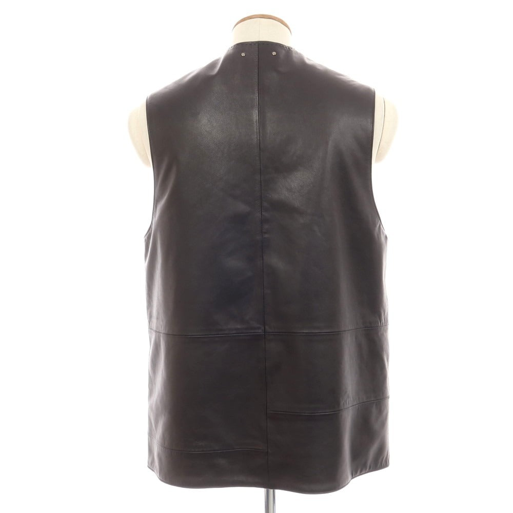 【中古】マーティーアンドサンズ MAATEE&SONS 2024年秋冬 シープレザー カシミヤ リバーシブル ベスト ブラック【 2 】【 状態ランクB 】【 メンズ 】