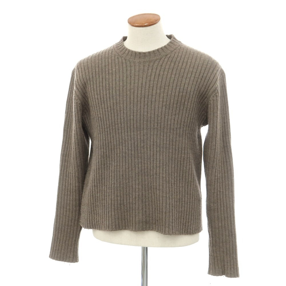 【中古】リパーパス RE-PURPOSE ミドルゲージ ウール リブ クルーネック プルオーバーニット アッシュブラウン【 L 】【 状態ランクC 】【 メンズ 】