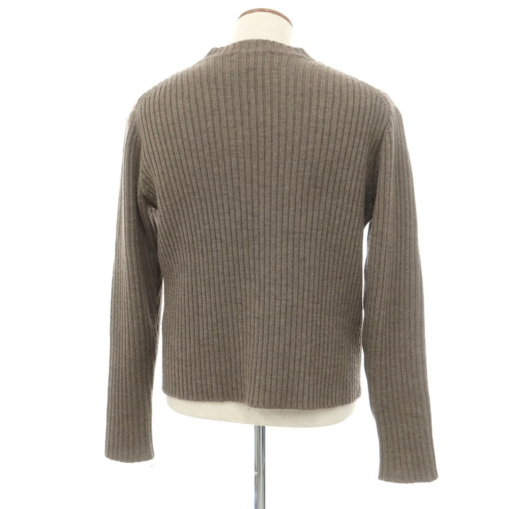 【中古】リパーパス RE-PURPOSE ミドルゲージ ウール リブ クルーネック プルオーバーニット アッシュブラウン【 L 】【 状態ランクC 】【 メンズ 】