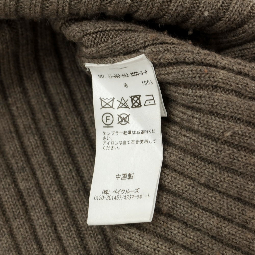 【中古】リパーパス RE-PURPOSE ミドルゲージ ウール リブ クルーネック プルオーバーニット アッシュブラウン【 L 】【 状態ランクC 】【 メンズ 】
