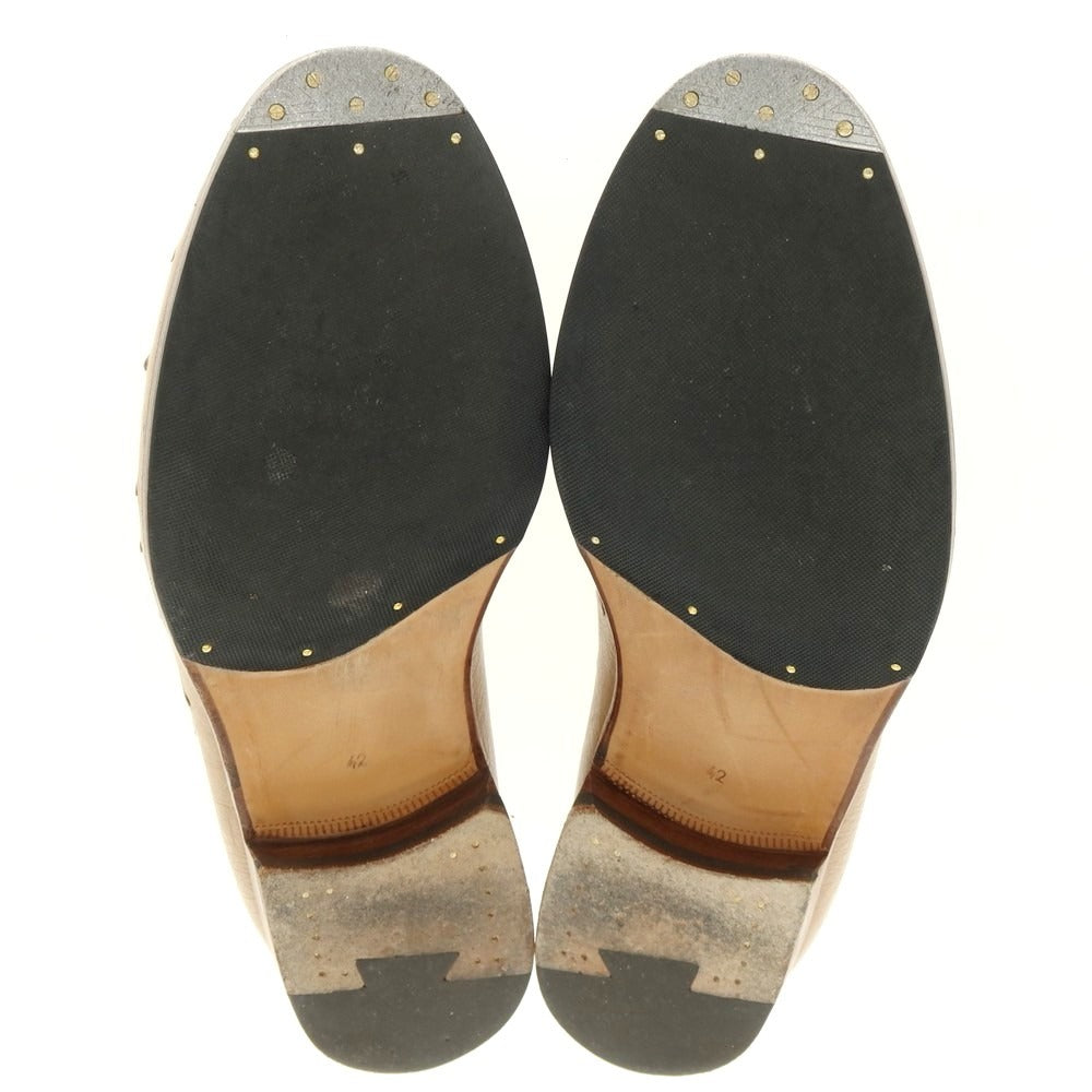 【中古】サンカッケイ SUN/kakke × F.LLI Giacometti エキゾチックレザー コンビ ローファー ベージュxネイビー【 42 】【 状態ランクB 】【 メンズ 】