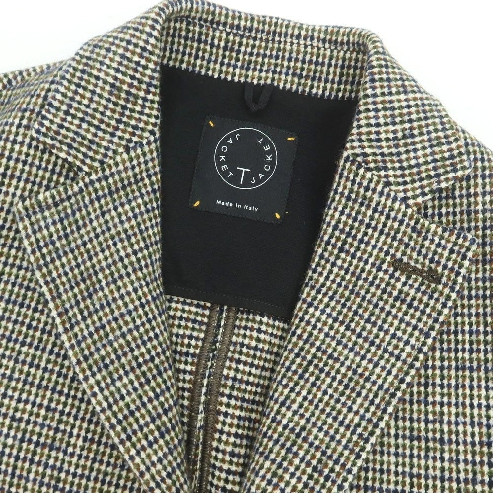 【中古】ティージャケット T-JACKET コットンウールナイロンポリエステル チェスターフィールドコート ライトグレーxブラック【 M 】【 状態ランクB 】【 メンズ 】