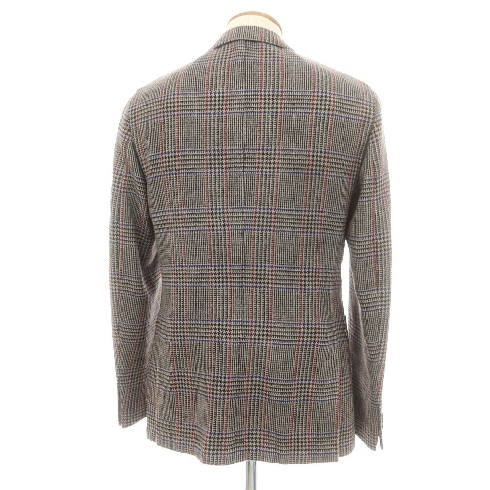 【中古】ボリオリ BOGLIOLI ウール チェック COAT テーラードジャケット グレーxブラック【 48 】【 状態ランクB 】【 メンズ 】