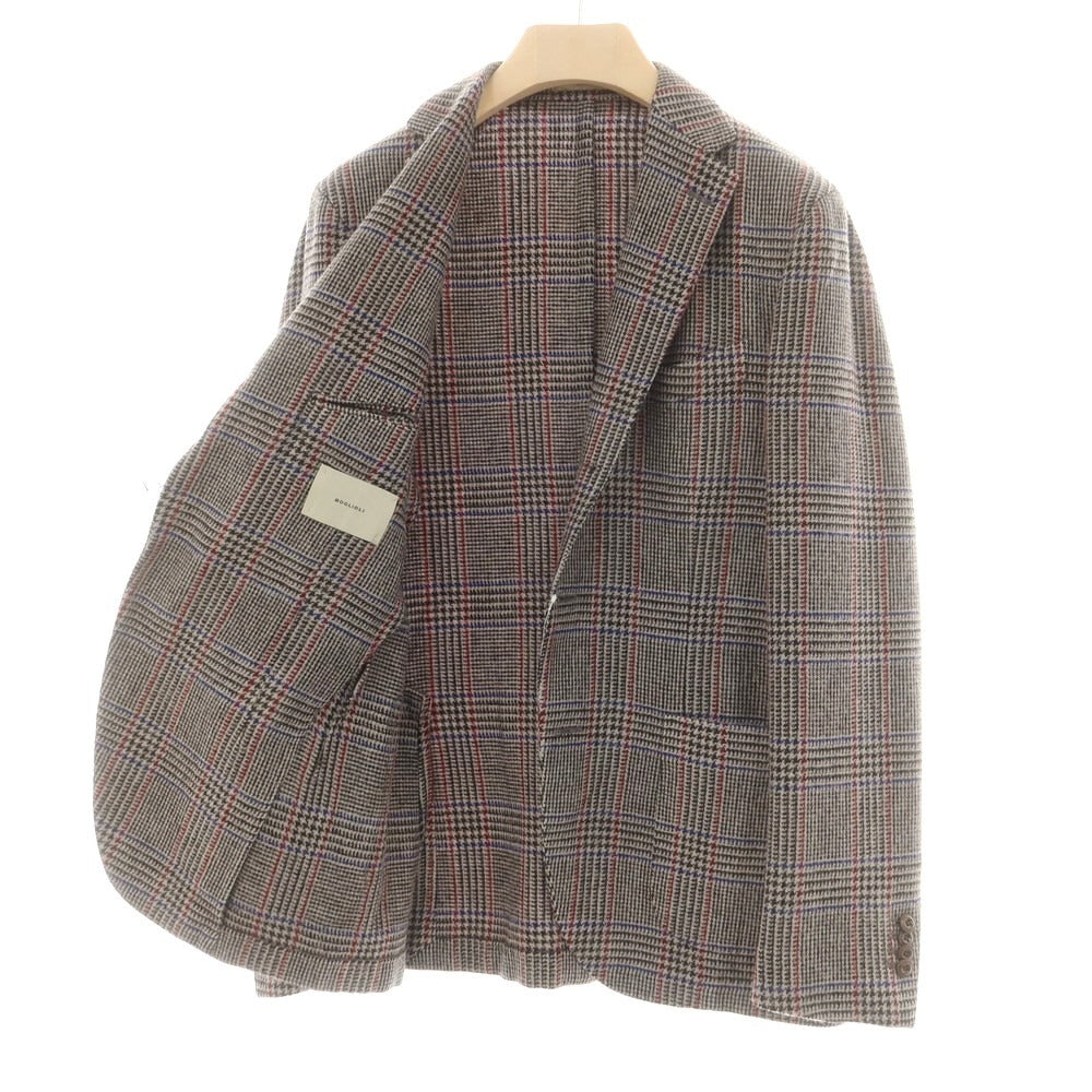 【中古】ボリオリ BOGLIOLI ウール チェック COAT テーラードジャケット グレーxブラック【 48 】【 状態ランクB 】【 メンズ 】
